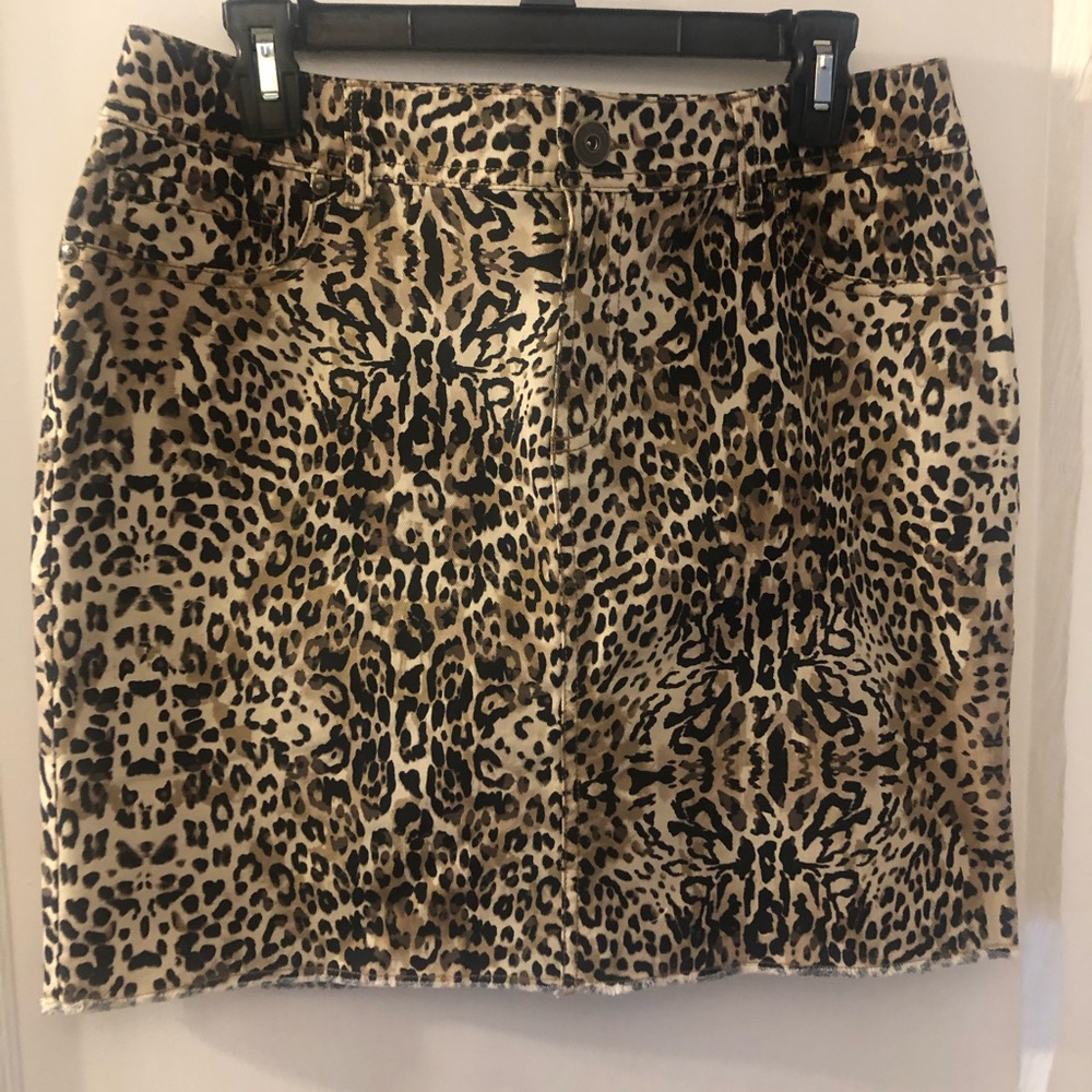 leopard skirt INC, International Concepts